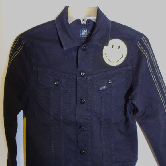Lee Smiley Patch Demin Jacket VF Limited Collaboration Men's Size S Black - Picture 2 of 8